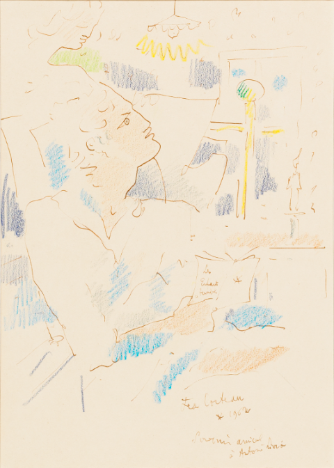 Jean Cocteau, "Les enfants terribles", 1962, crayons de couleurs sur papier, 38 x 27.5 cm, inv. MAP 1709 © MAP, Photo: Creatim, Renens