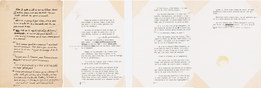 Charles Ferdinand Ramuz, Texte pour livret de famille (feuille 1 manuscrit, feuille 2 et 3 typoscript), 1942 © MAP, Photo: Creatim, Renens