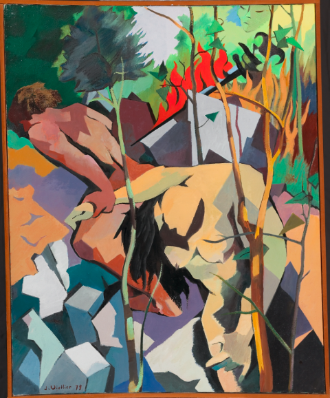 Jean Viollier, "Adam et Eve chassés du paradis", 1979, huile sur toile, 92.5 x 74 cm, inv. MAP 1781 © MAP, Photo: Creatim, Renens