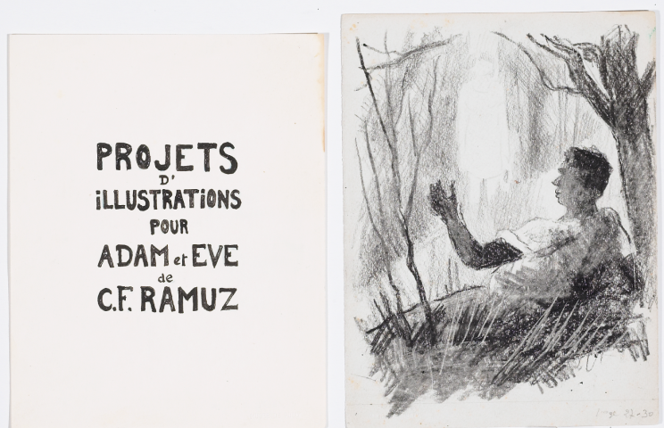 Jean Viollier, "L'apparition d'Adrienne", 1947, crayon gras sur papier, 23.7 x 17.8 cm, inv. MAP 1788 © MAP, Photo: Creatim, Renens