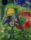 Marc Chagall, "Etude pour Les boulevards" ou "Paris fantastique", vers 1953-1954, huile, aquarelle, encre et fusain sur papier contrecollé sur toile, 64,5 x 50,2 cm, collection privée © MAP, Photo : Mathieu Bernard-Reymond